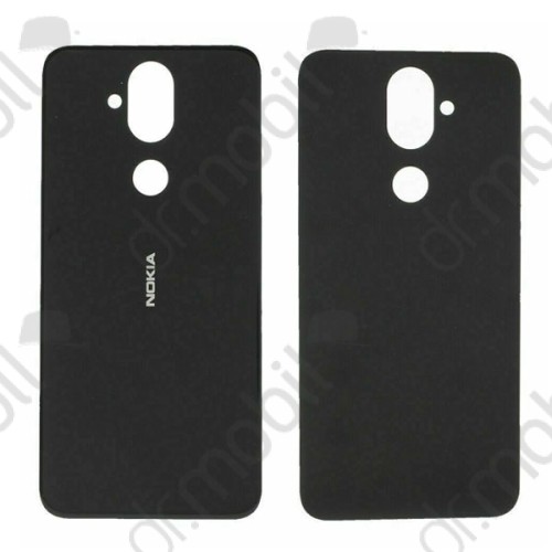 Akkufedél Nokia 8.1, Nokia X7 hátlap fekete, ragasztóval 